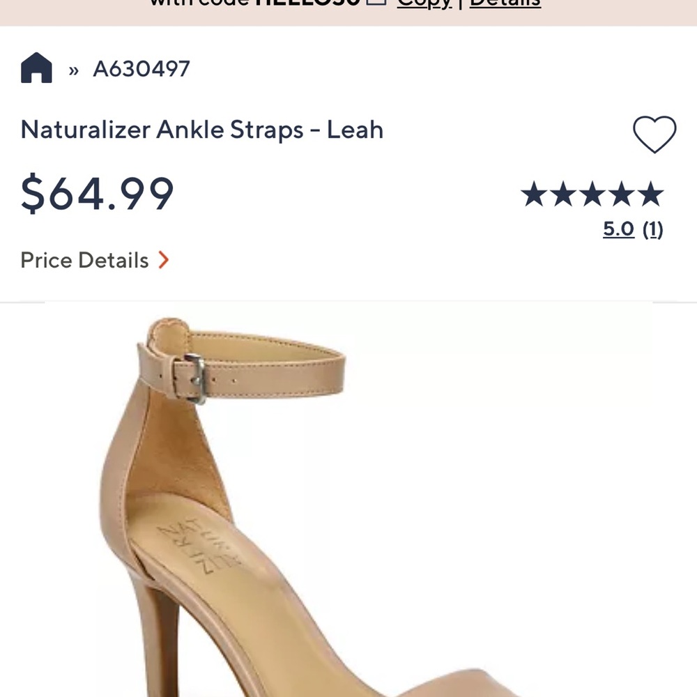 Naturalizer Tan Ankle Strap Heels with Stiletto